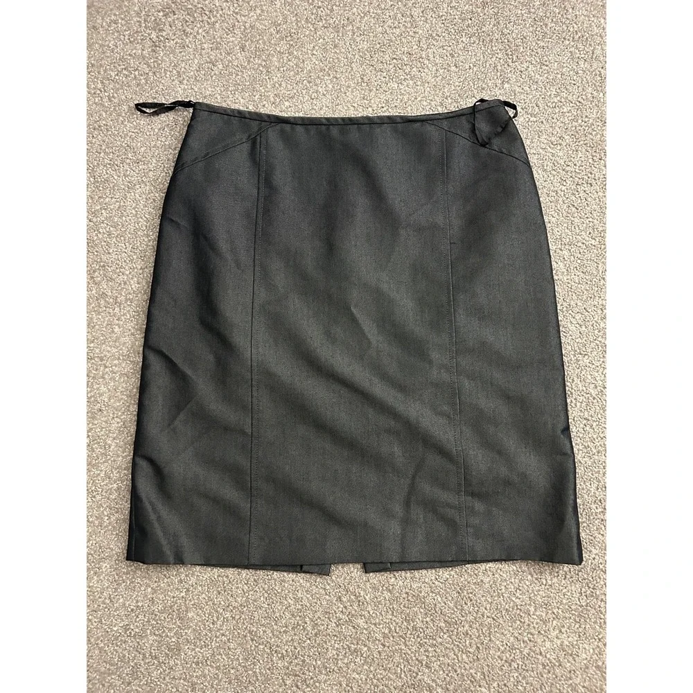 Antonio‎ Melani Pencil Skirt Womens 8 Charcoal Gray Excellent Metallic Tailored